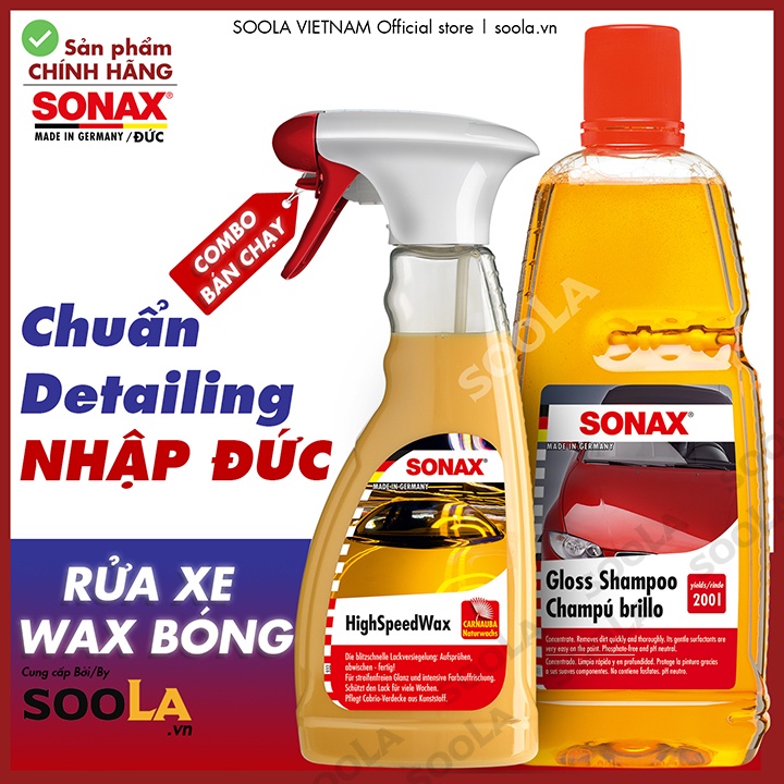 Nước rửa xe Sonax và Xịt bóng nhanh Sonax 314300 288200