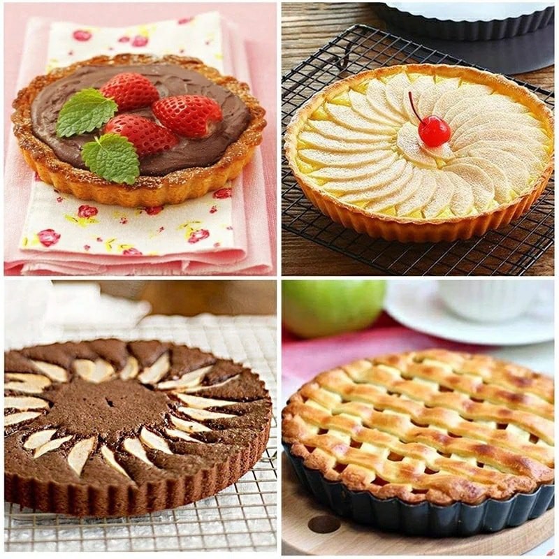 Khuôn tart, pie đế rời nhôm/chống dính 15cm