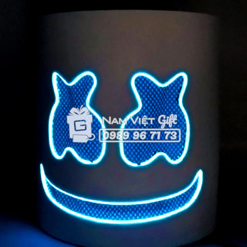 Mặt Nạ Hóa Trang DJ Marshmellow Có Đèn LED Cosplay Halloween