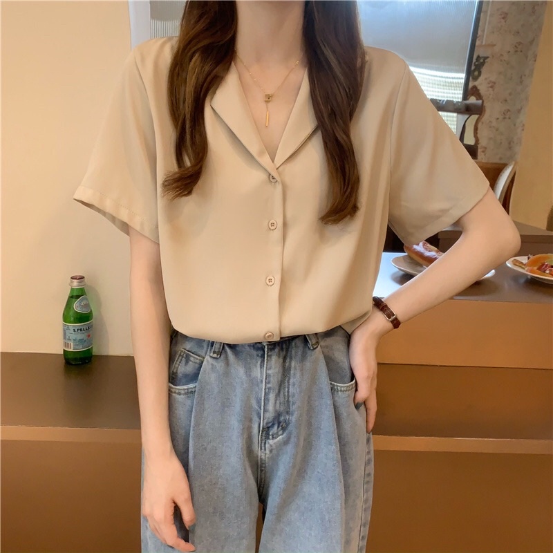 Áo sơ mi nữ cổ vest đa màu phong cách hàn quốc SP006 gomtrend