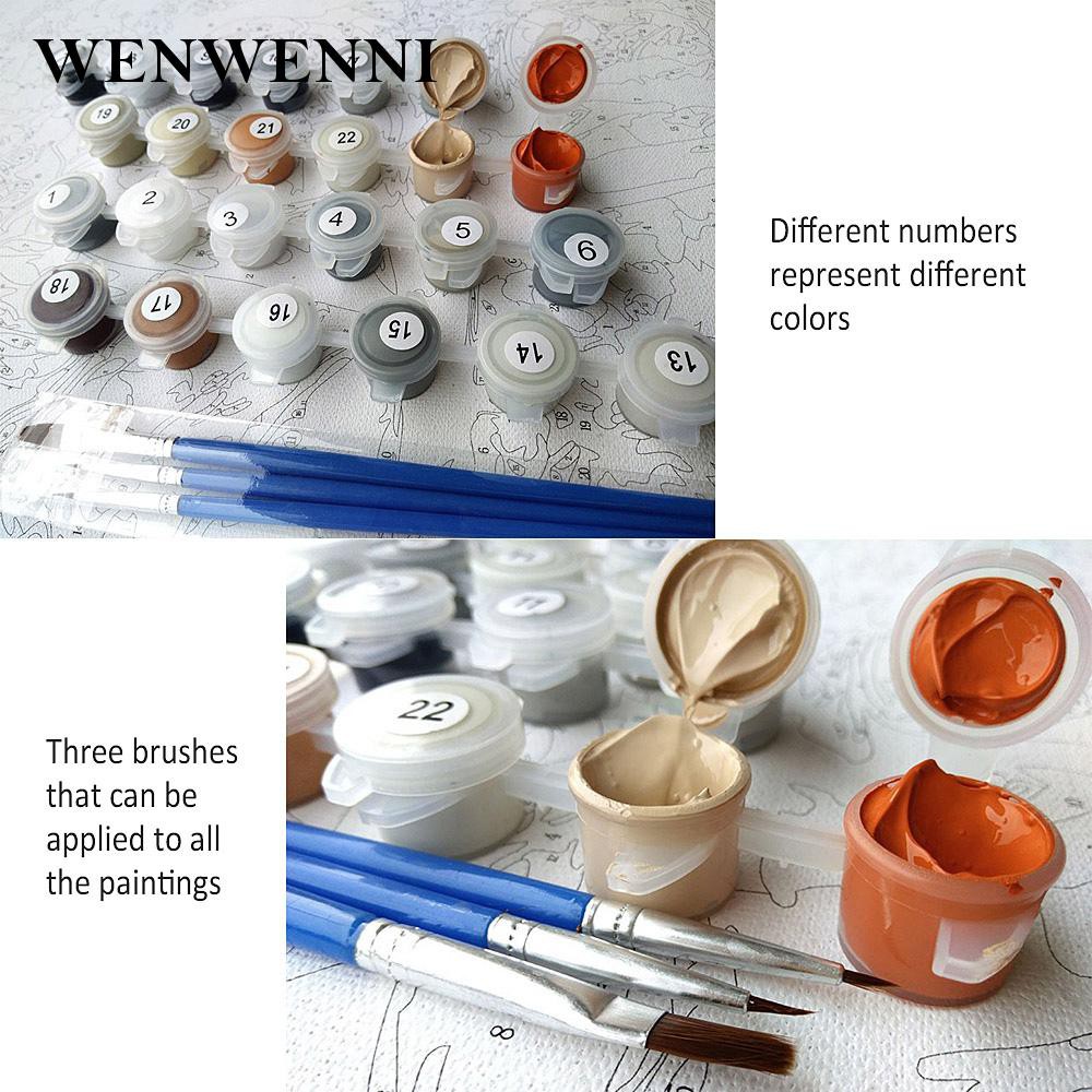 wenwenni Paint by Numbers Kit Charming Flowers For Home Decoration  40 x 50cm DIY DIY Oil Painting High quality