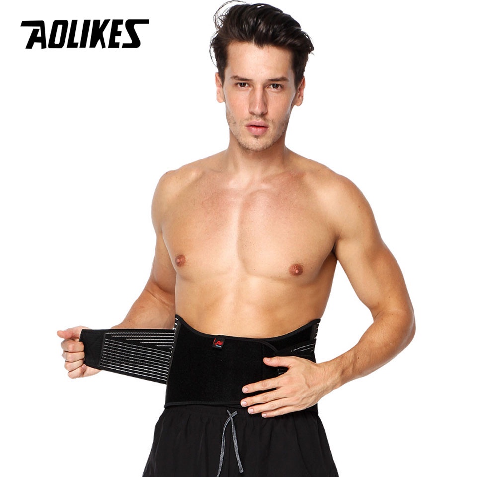 Dây thắt lưng hỗ trợ eo AOLIKES giảm đau lưng co giãn tập luyện nâng tạ thể thao chuyên dụng