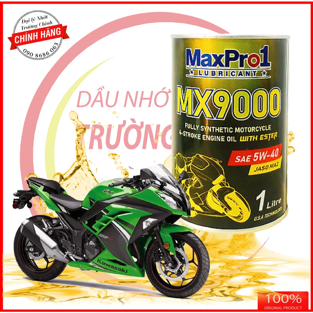Nhớt tổng hợp Maxpro 1 MX9000 5W40 công nghệ Ester dành cho xe số, phân khối lớn