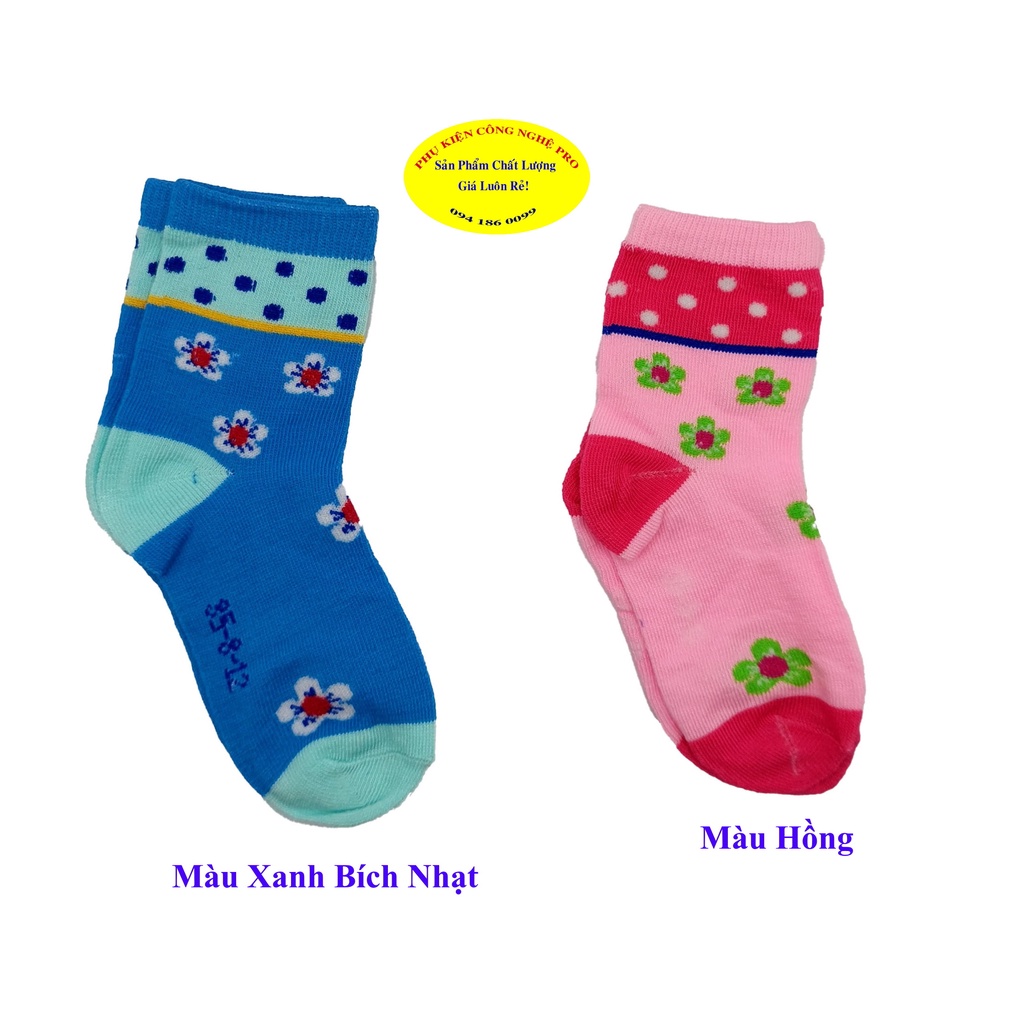 Tất vớ cho trẻ từ 8 tuổi đến 12 tuổi In hình hoa mai nhụy đỏ Chất liệu thun cotton co giãn, dày êm, Bảo vệ đôi chân