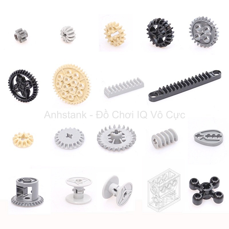 Bánh răng phụ kiện technic nhiều kích thước khác nhau tương thích Bộ 9686,technic và dòng education Bảo hành 1:1