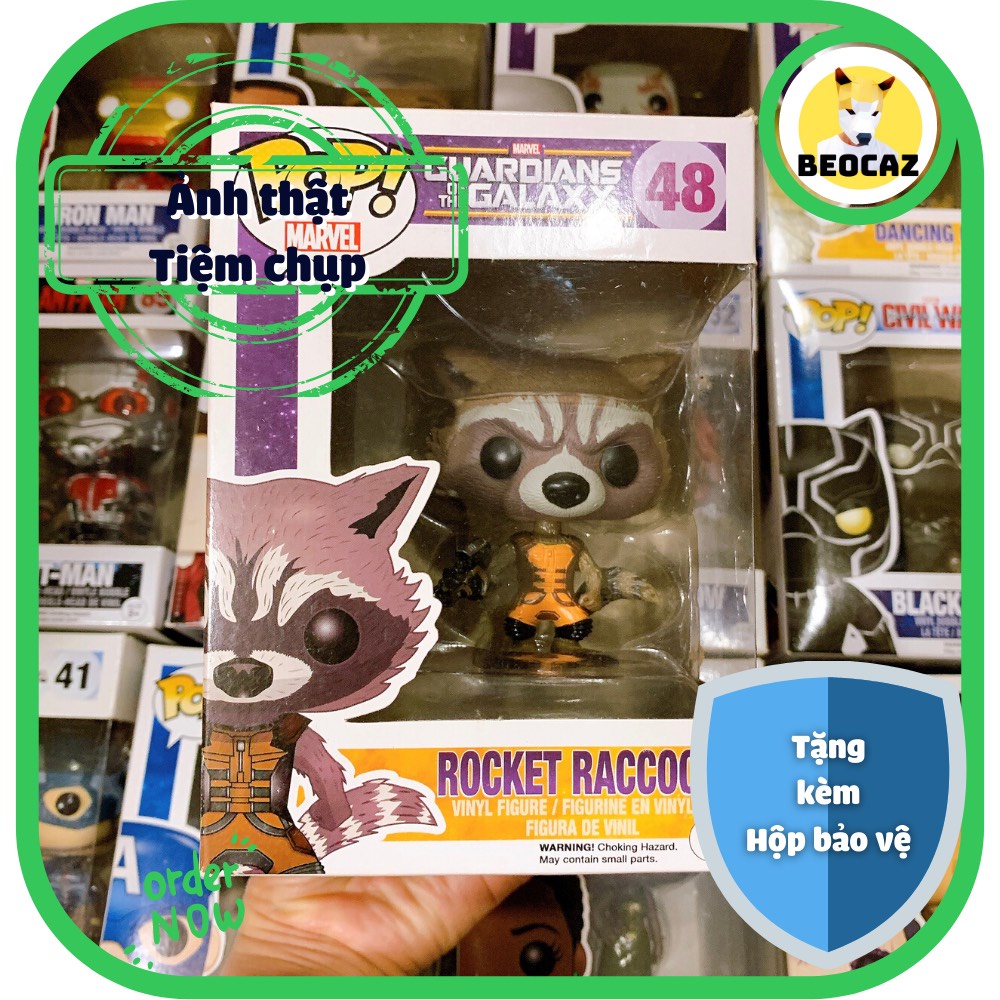 [Ship Hỏa Tốc] [Tặng Hộp Bảo Vệ] [Chính hãng] Mô hình Funko Pop Rocket Guardian of the Galaxy Vệ binh dải ngân hà Marvel