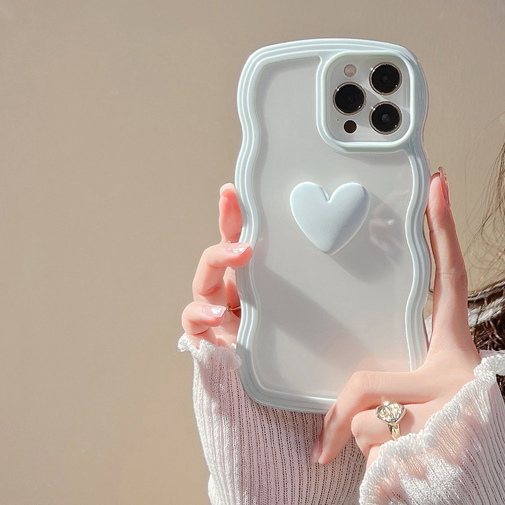 Ốp Điện Thoại Mềm Trong Suốt Họa Tiết Trái Tim Cho iphone 11 12 13 pro max mini XR XS 7 8 plus