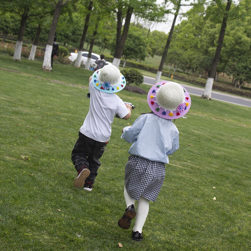 Mũ Chống Nắng Thoáng Khí Có Tua Rua Cho Bé 2-7 Tuổi