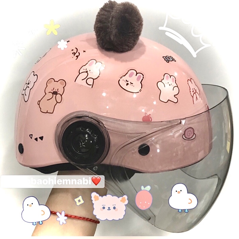 Mũ bảo hiểm kính cho bé ( Tặng kính+tai+4bộ sticker ngẫu nhiên 32hình)