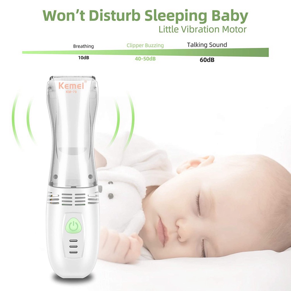 Tăng Đơ Cắt Tóc cho bé, Tông đơ cắt tóc kiêm hút tóc cho trẻ em cao cấp Kemei KM 79 có lưỡi cắt an toàn, dễ cầm