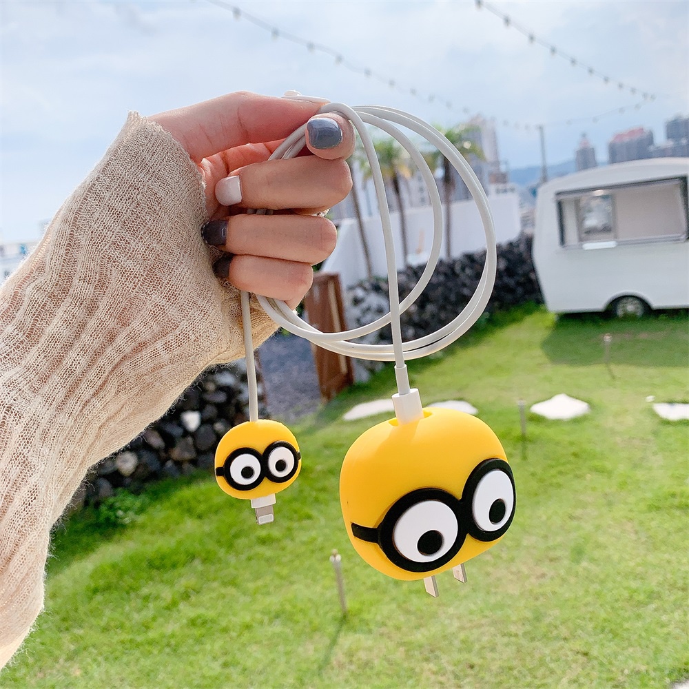 Ốp bảo vệ đầu dây cáp sạc phong cách hoạt hình nhiều kiểu đáng yêu cho củ sạc Iphone