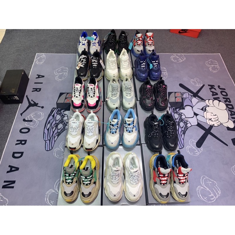 giày sneakers thể thao balen xanh vàng