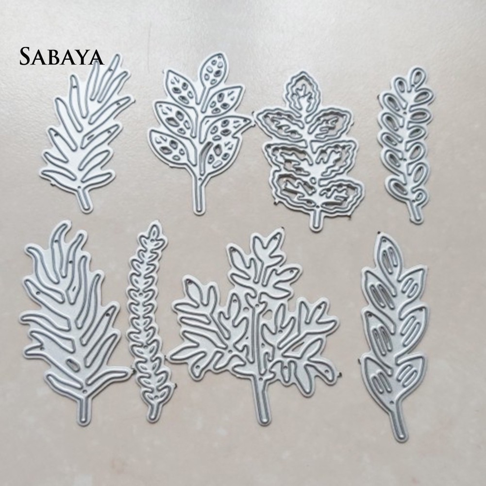 Set khuôn kim loại cắt giấy hình lá dễ thương