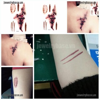 Bộ 2 Hình Xăm Dán Vết Thương / Vết Sẹo Hóa Trang Halloween