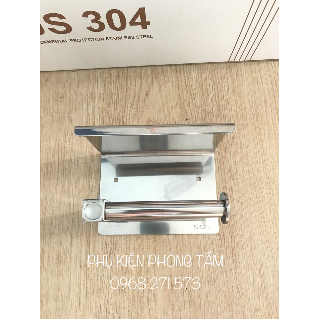 Kệ treo cuộn giấy vệ sinh Inox 304 dán tường - Móc treo cuộn giấy vệ sinh SUS 304