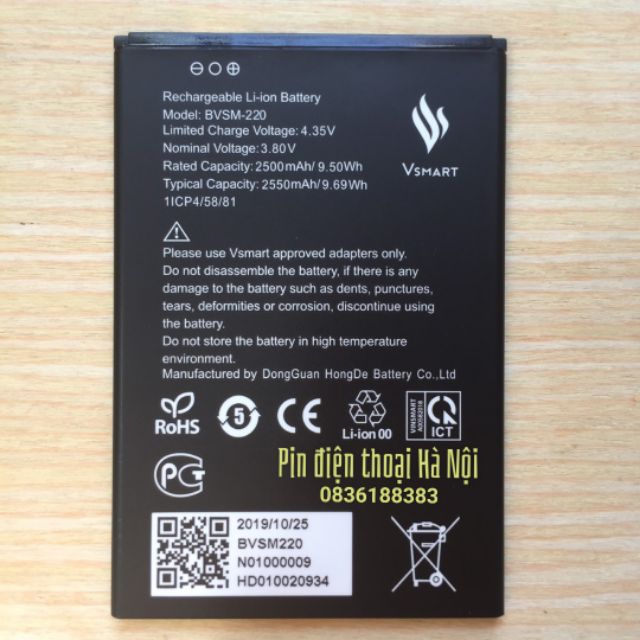 Pin điện thoại Vsmart Bee - Dung lượng 2500 mAh- Mã pin BVSM-220