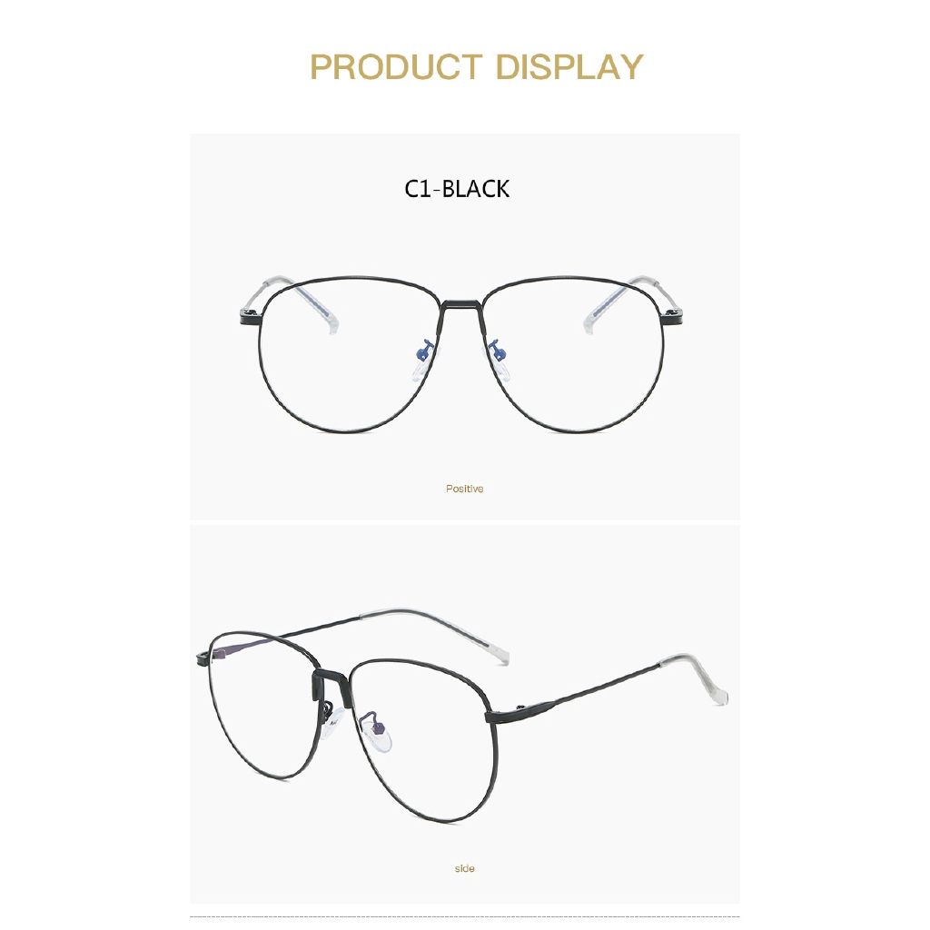 Kính cận khung kim loại lớn phong cách cổ điển dành cho nam và nữ