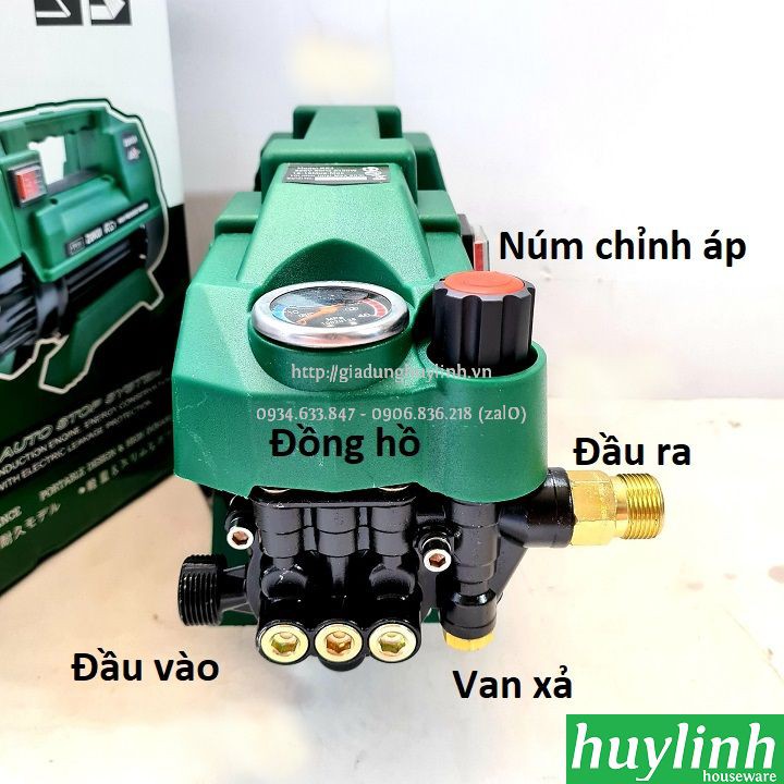 Máy rửa xe gia đình công suất 2400W Zukui RS3 Zukui RS5 - Có chỉnh được áp - Dây 15 mét - Tặng thân nối dài súng