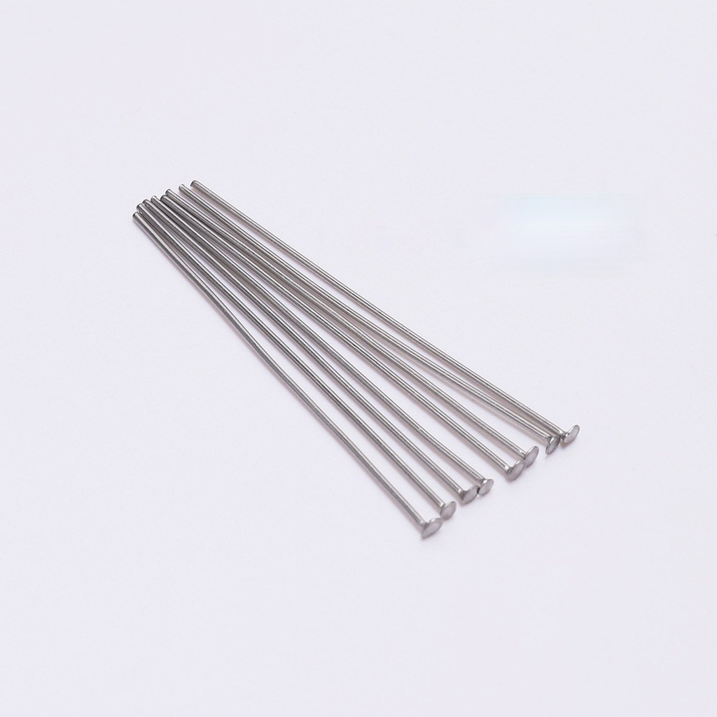 Set 100 Ghim Đầu Dẹt Bằng Thép Không Gỉ Làm Trang Sức DIY