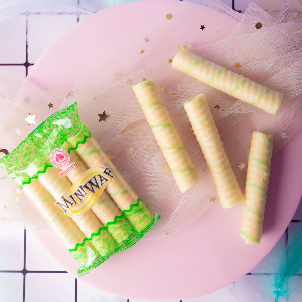 Bánh Xốp Ống Miniwaf HẢI HÀ Hương Cốm - Túi 300g