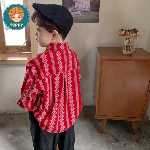 Áo sơ mi hoạ tiết cho bé