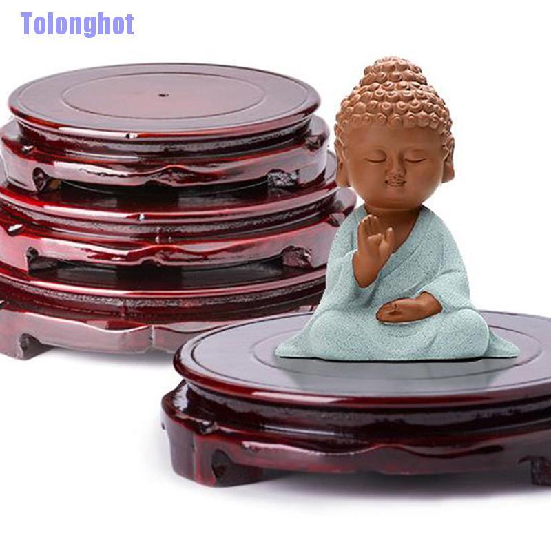 Đế Gỗ Trơn Chạm Khắc Đặc Biệt Trưng Bày Chậu Hoa Hoặc Phật Giáo