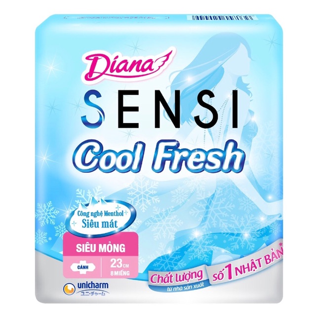 Lốc 6 Gói Băng Vệ Sinh Diana Cool Fresh Siêu Mỏng