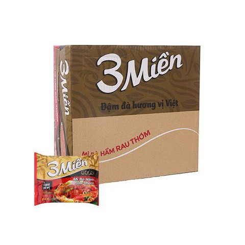 Mì 3mien gold bò hầm rau thơm 75g x 30 gói | BigBuy360 - bigbuy360.vn