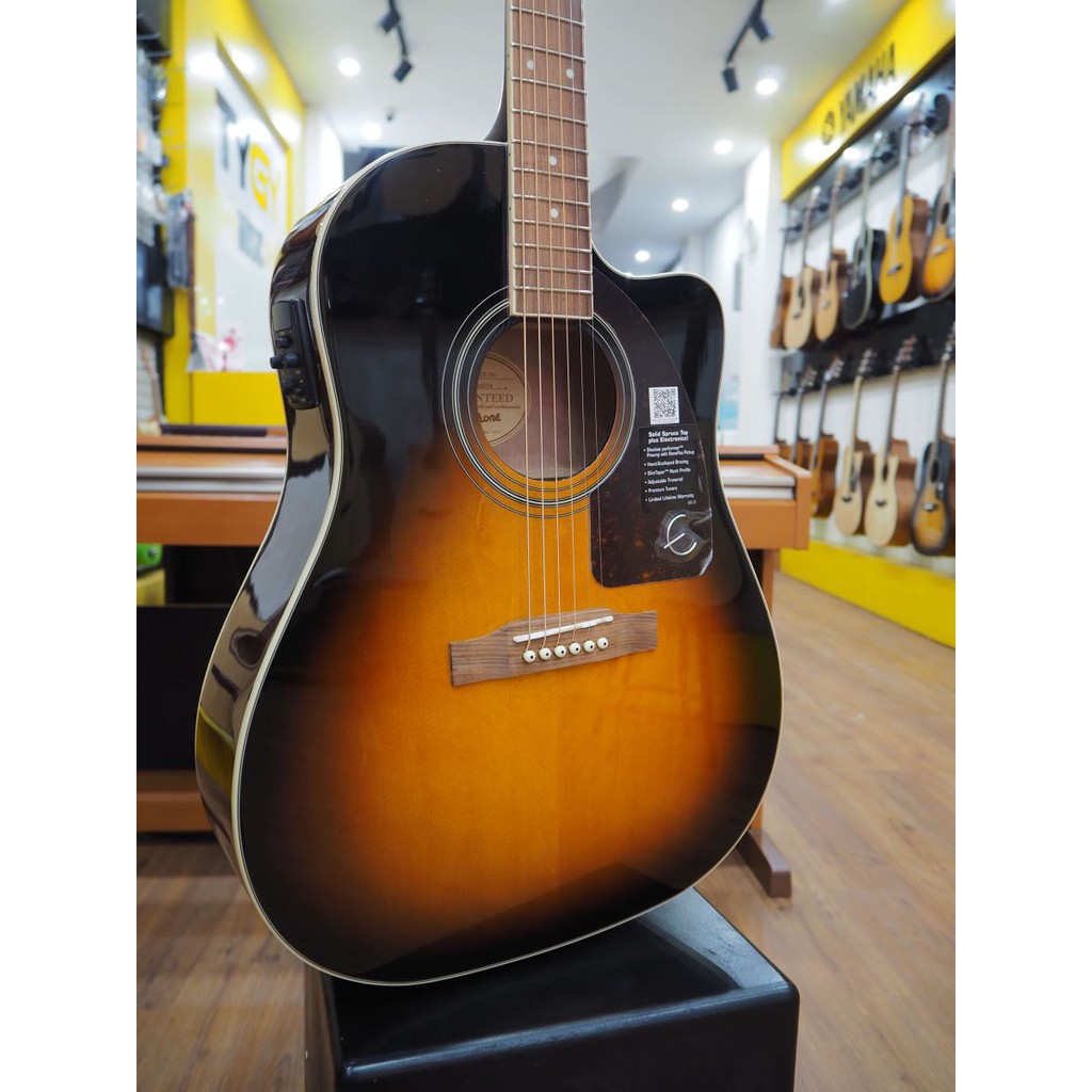 Đàn Guitar Acoustic EQ Epiphone AJ220SCE - Màu Sunburst (Chính Hãng Full Box 100%)