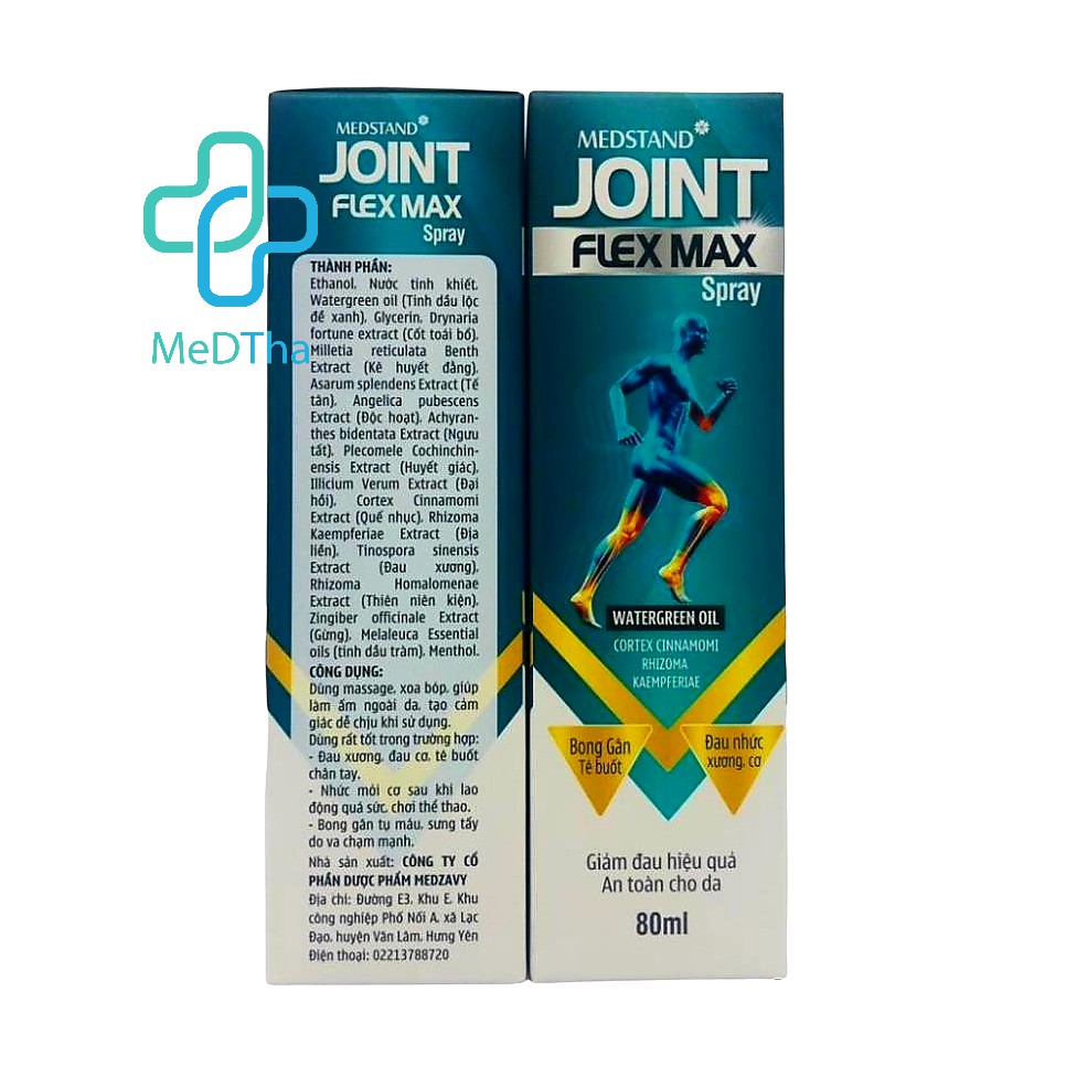 Chai xịt JOINT FLEX MAX SPRAY - Hỗ trợ giảm đau nhanh, hiệu quả an toàn cho da (Chai 80ml) MEDSTAND