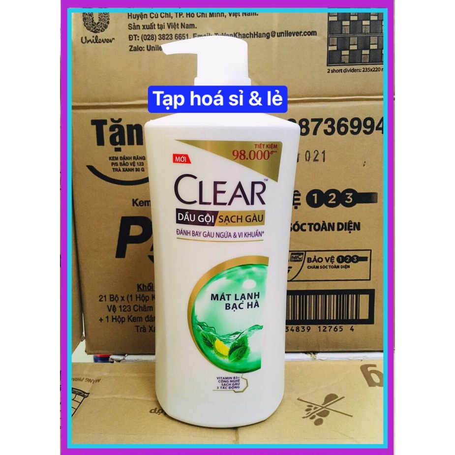 Dầu Gội Clear Bạc Hà chai 880g