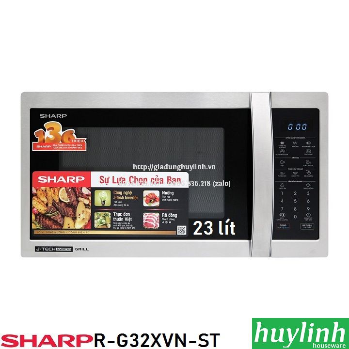 Freeship Lò vi sóng điện tử có nướng Sharp R-G32XVN-ST - 23 lít