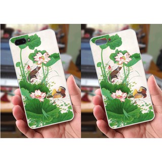 Ốp lưng Oppo A3s (dẻo viền trắng trong) - Hình Chim Công, Cá Chép, Cò