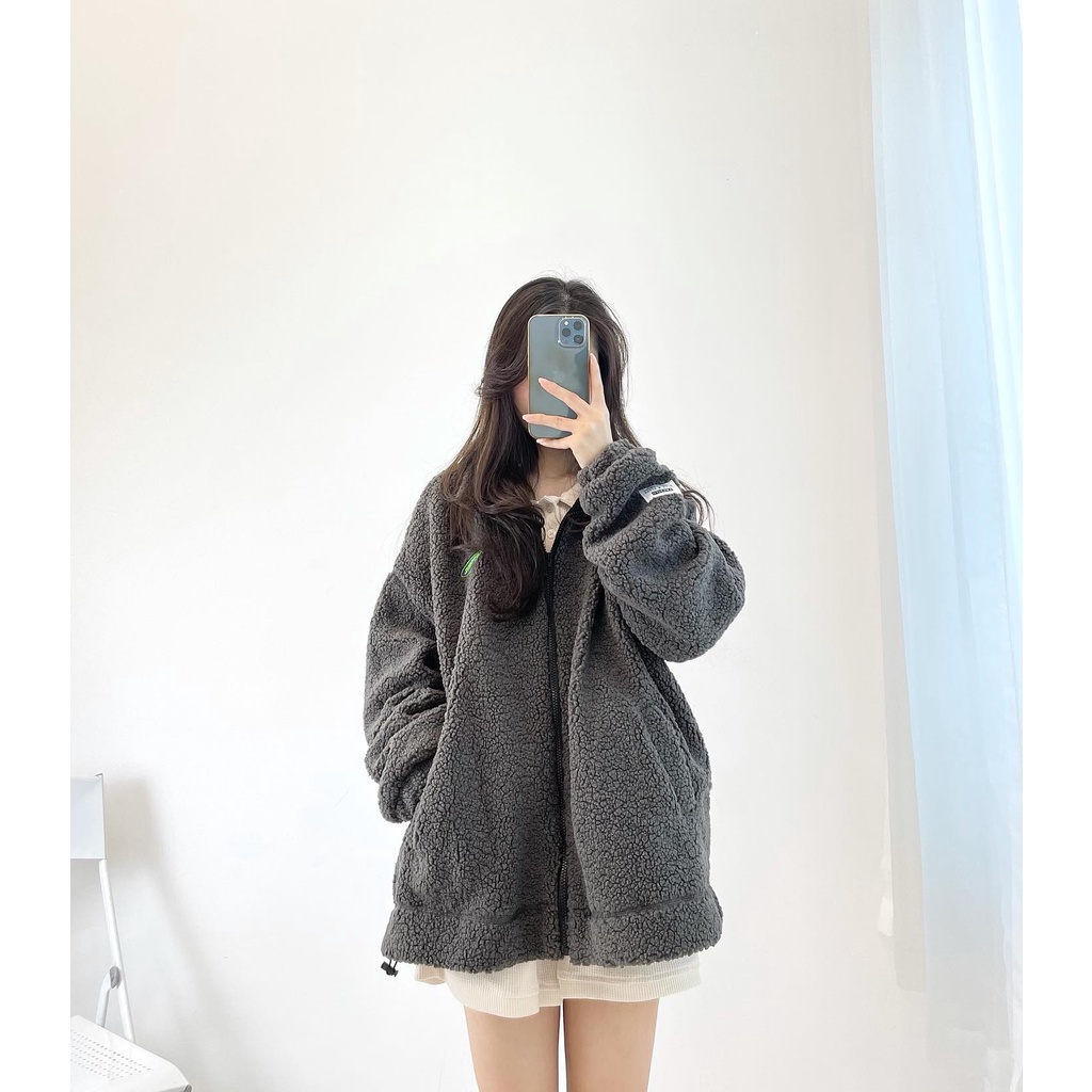 (FREESHIP) áo khoác lông logo ngực miho.house