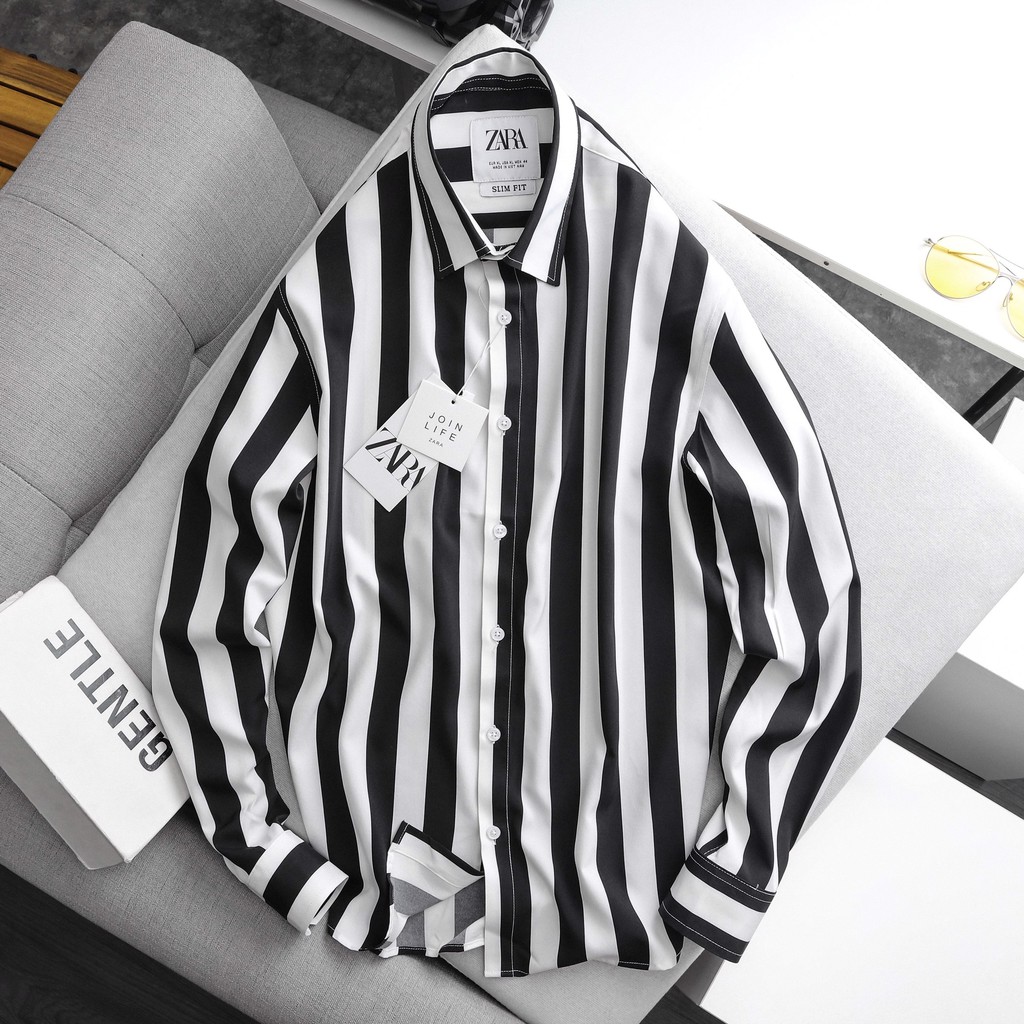 [FREESHIP] Áo sơ mi sọc [ZARA] [BAO ĐỔI TRẢ] cotton siêu mịn mát | BigBuy360 - bigbuy360.vn
