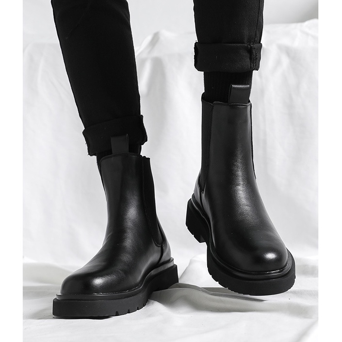 [DA XỊN + FULL BOX] Giày bốt da nam - Chelsea Boots - tăng chiều cao 7 cm (Hàng siêu cấp) | WebRaoVat - webraovat.net.vn