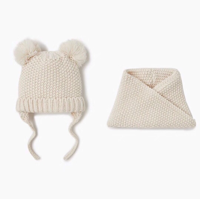 Set khăn mũ len Zara cho bé trai bé gái siêu đẹp