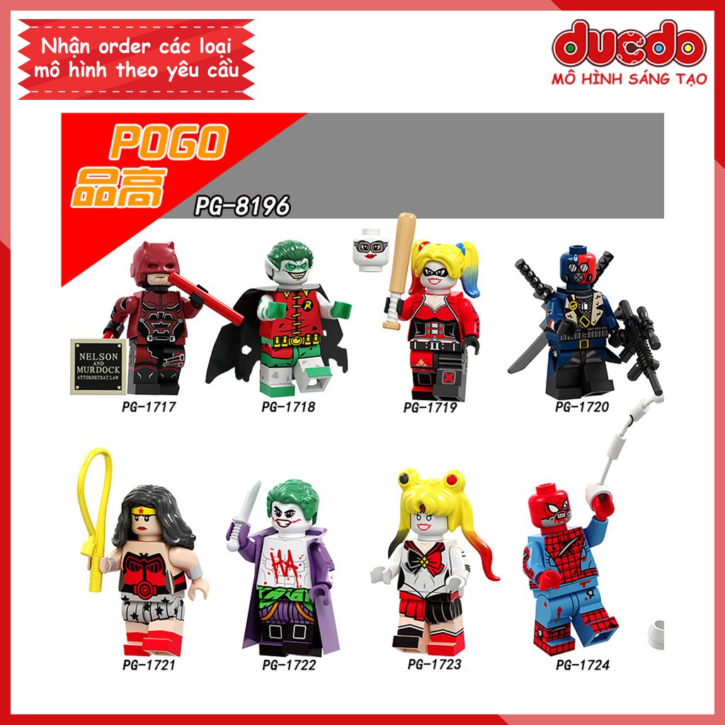 Minifigures các nhân vật - Đồ Chơi Lắp Ghép Xếp Hình Mini Mô hình Batman Iron Man POGO PG 8196