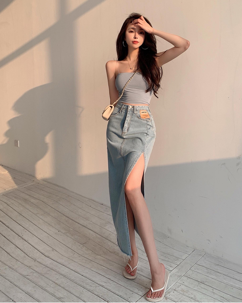 chân váy jean Dài Thời Trang Retro Cho Nữ 2021 | BigBuy360 - bigbuy360.vn