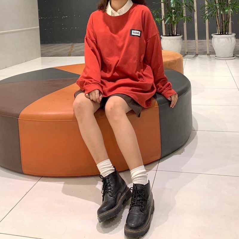 Áo Thun Tag Ngực Unisex Dáng rộng