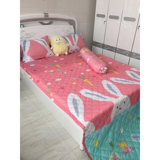 Bộ drap giường cotton lụa Hươu cao cổ (chọn mẫu)