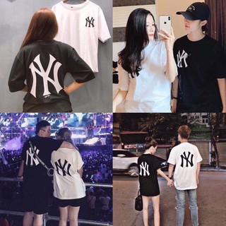 Áo Thun tay lỡ NY UNISEX - Áo đôi 2 màu đen trắng NY Hàng XK