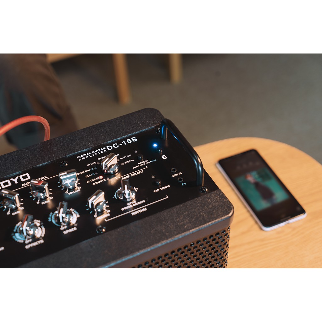 [Chính hãng] Joyo DC-15S Digital rechargeable Bluetooth guitar amp - Loa guitar Joyo DC15S có Pin, Bluetooth kèm pedal