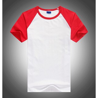 Áo Raglan Thân Trắng Tay Đỏ