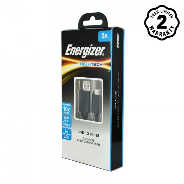 [Mã ELDTRJUL giảm 5% đơn 150K] Cáp USB C3.0 A MALE Energizer HT màu đen, dài 1m - C11C3AMGBK4