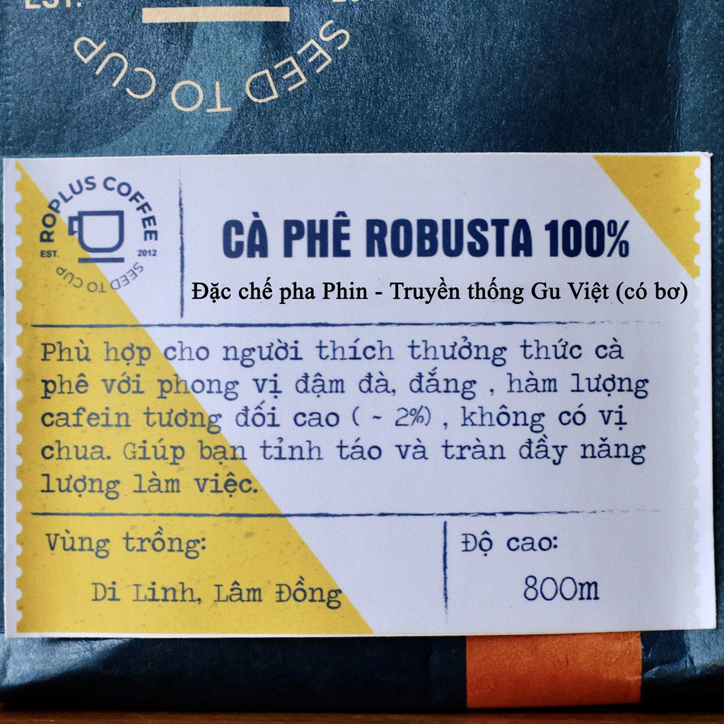 Cà phê Robusta nguyên chất có thêm bơ dễ uống - RoPlus Coffee