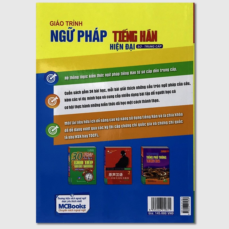 Sách - Giáo trình ngữ pháp Tiếng Hán hiện đại Sơ - Trung cấp Tặng kèm Bookmark