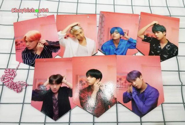Set cờ và dây treo tường BTS, GOT7, TWICE, X1, BLACKPINK
