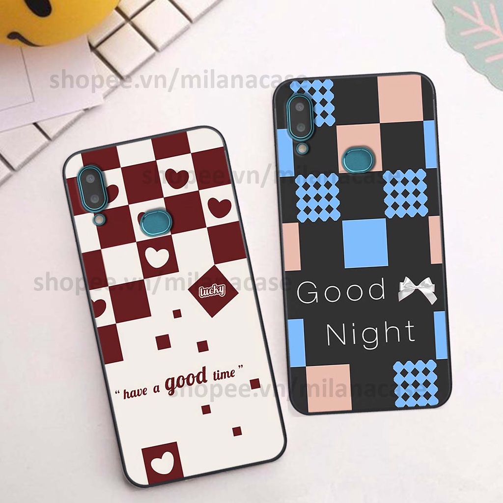 Ốp Samsung A10s caro họa tiết nhiều màu sắc siêu đẹp thời trang cá tính