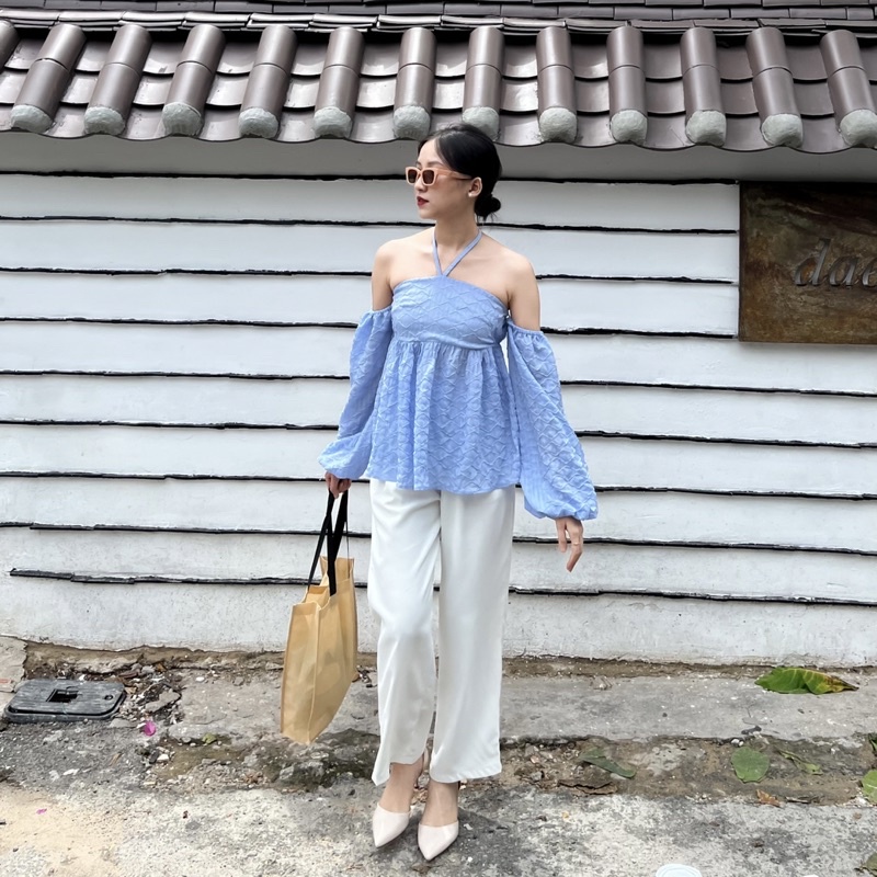 Áo kiểu trễ vai tay bồng mặc được 2 kiểu Elite Shirt - Miahou Closet